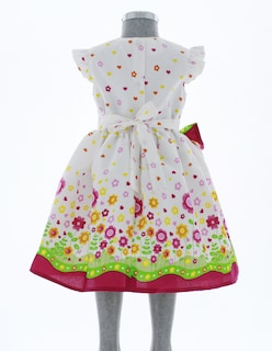 Foto 3 | Vestido Para Niña Chicos Olé 3361 Blanco Con Flores