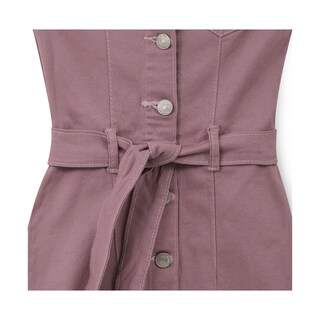 Foto 3 | Vestido Coqueta Para Niña De Algodón Rosa Con Botones Y Cinturón