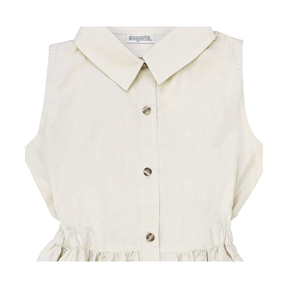 Foto 3 pulgar | Vestido Coqueta Para Niña En Algodón Poliéster Con Cuello Camisero
