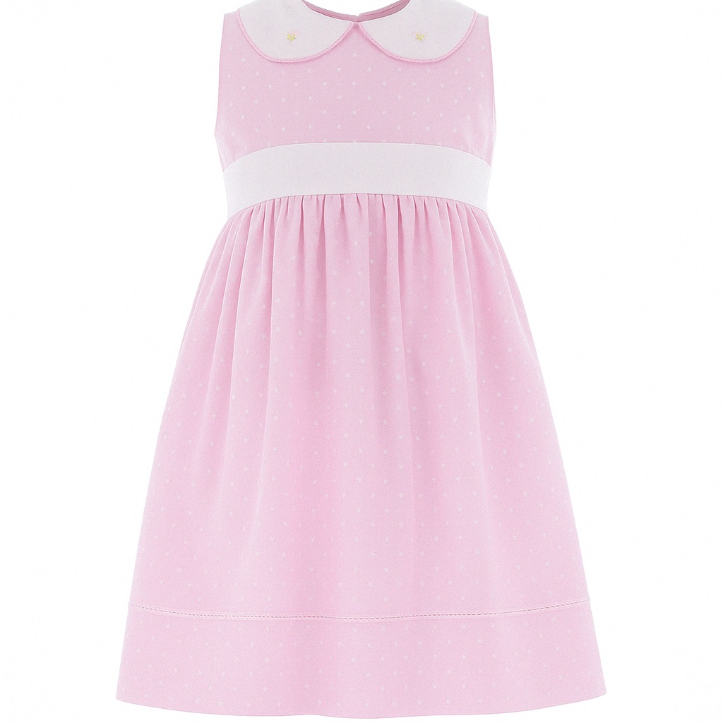 Vestido Para Niña Chicos Olé 3432 Rosa Con Estampado De Corazones