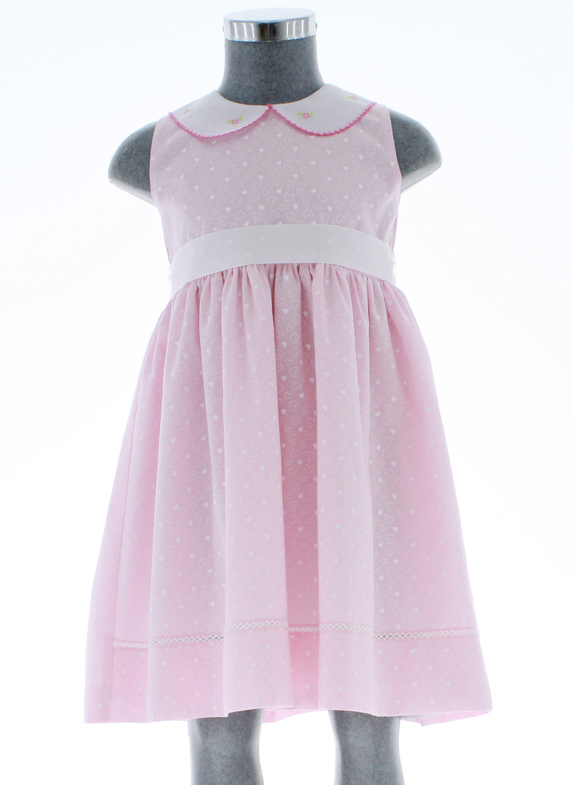 Foto 3 pulgar | Vestido Para Niña Chicos Olé 3432 Rosa Con Estampado De Corazones