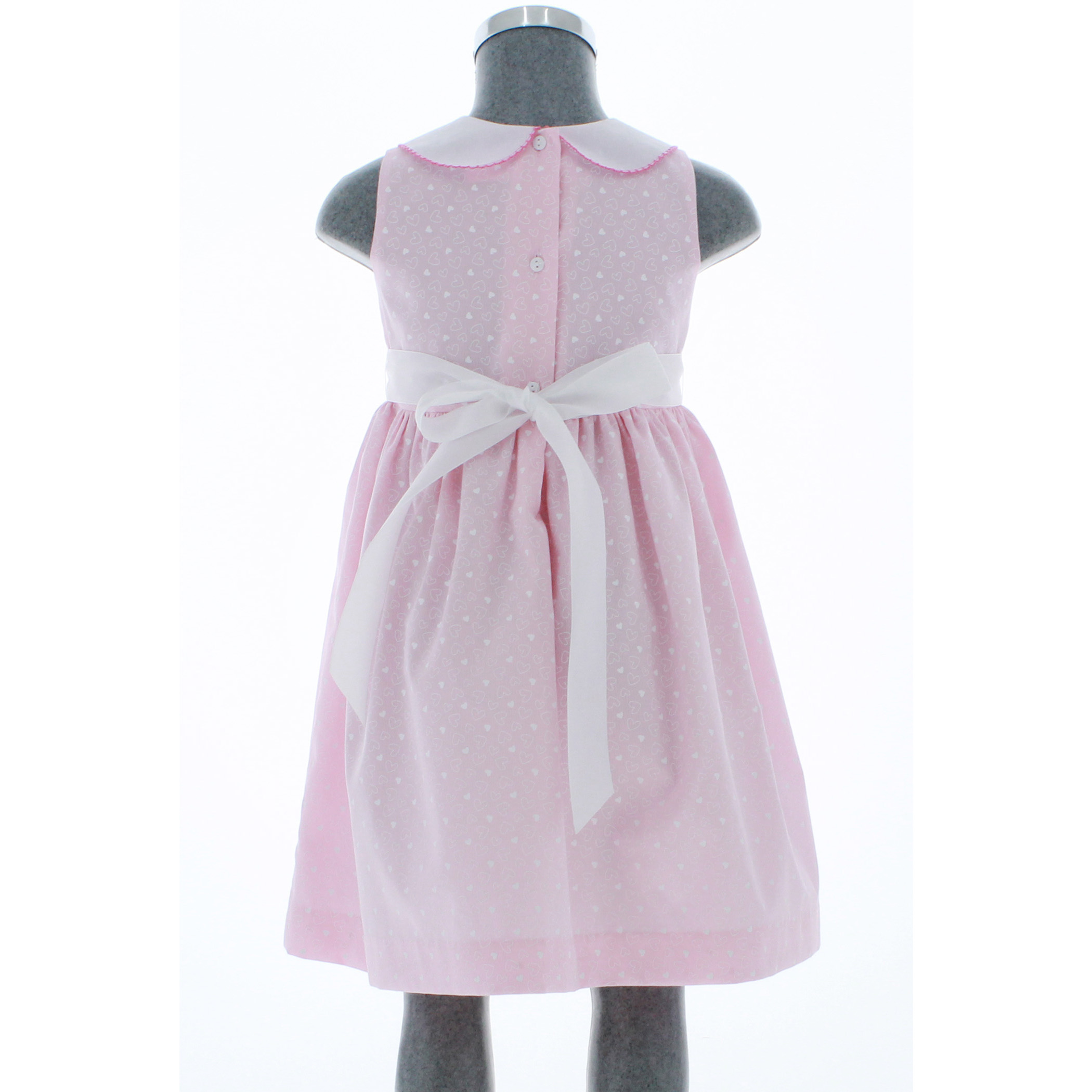 Foto 3 | Vestido Para Niña Chicos Olé 3432 Rosa Con Estampado De Corazones