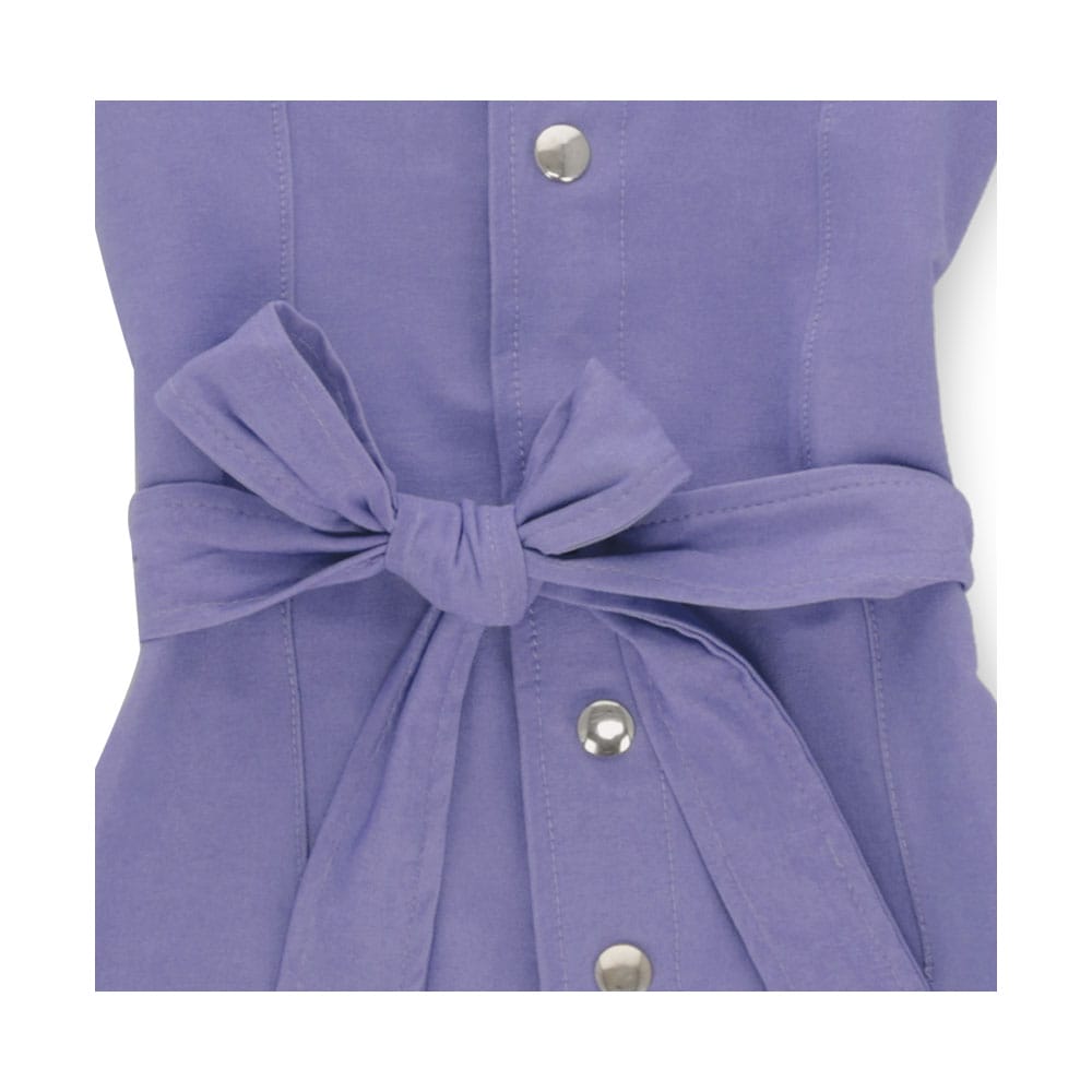 Foto 3 | Vestido Coqueta Para Niña De Algodón Lila Con Botones Y Cinturón