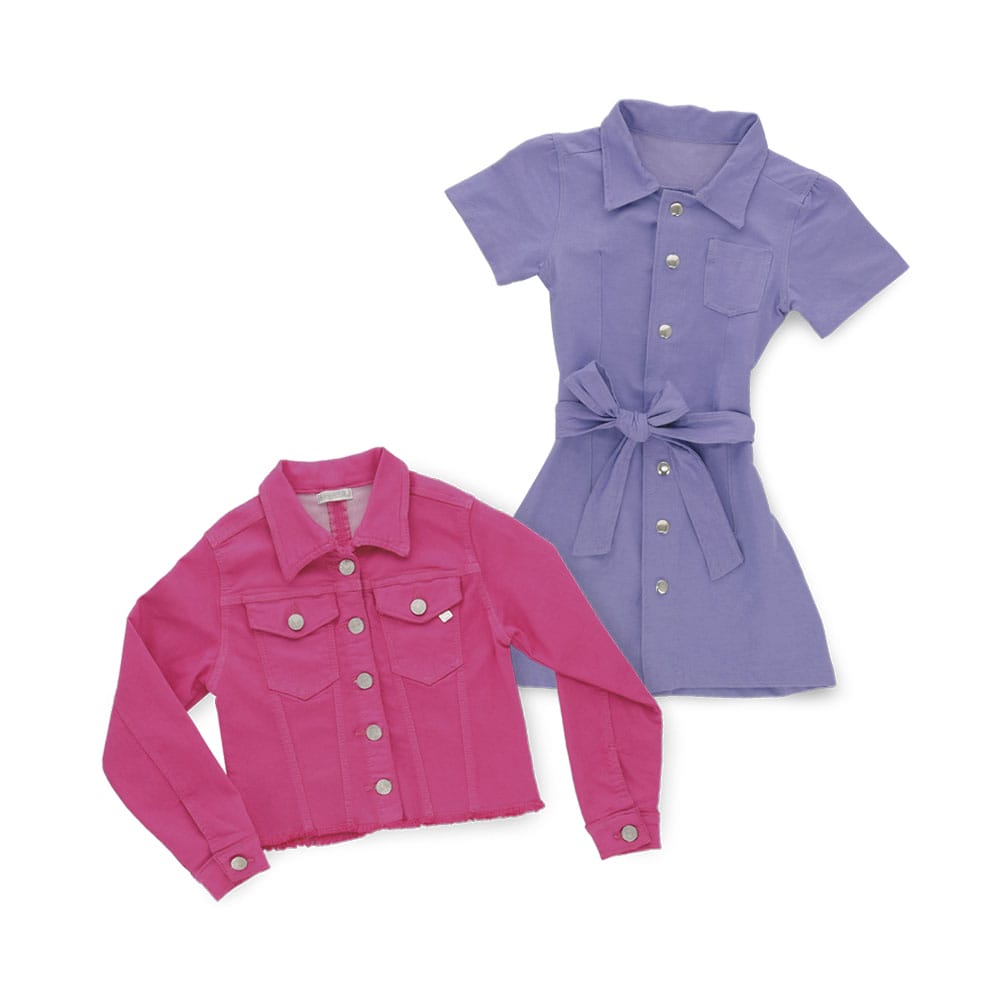 Foto 5 pulgar | Vestido Coqueta Para Niña De Algodón Lila Con Botones Y Cinturón