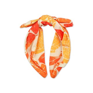 Foto 3 | Vestido Coqueta Para Niña En Algodón Naranja Con Estampado Frutal Y Diadema