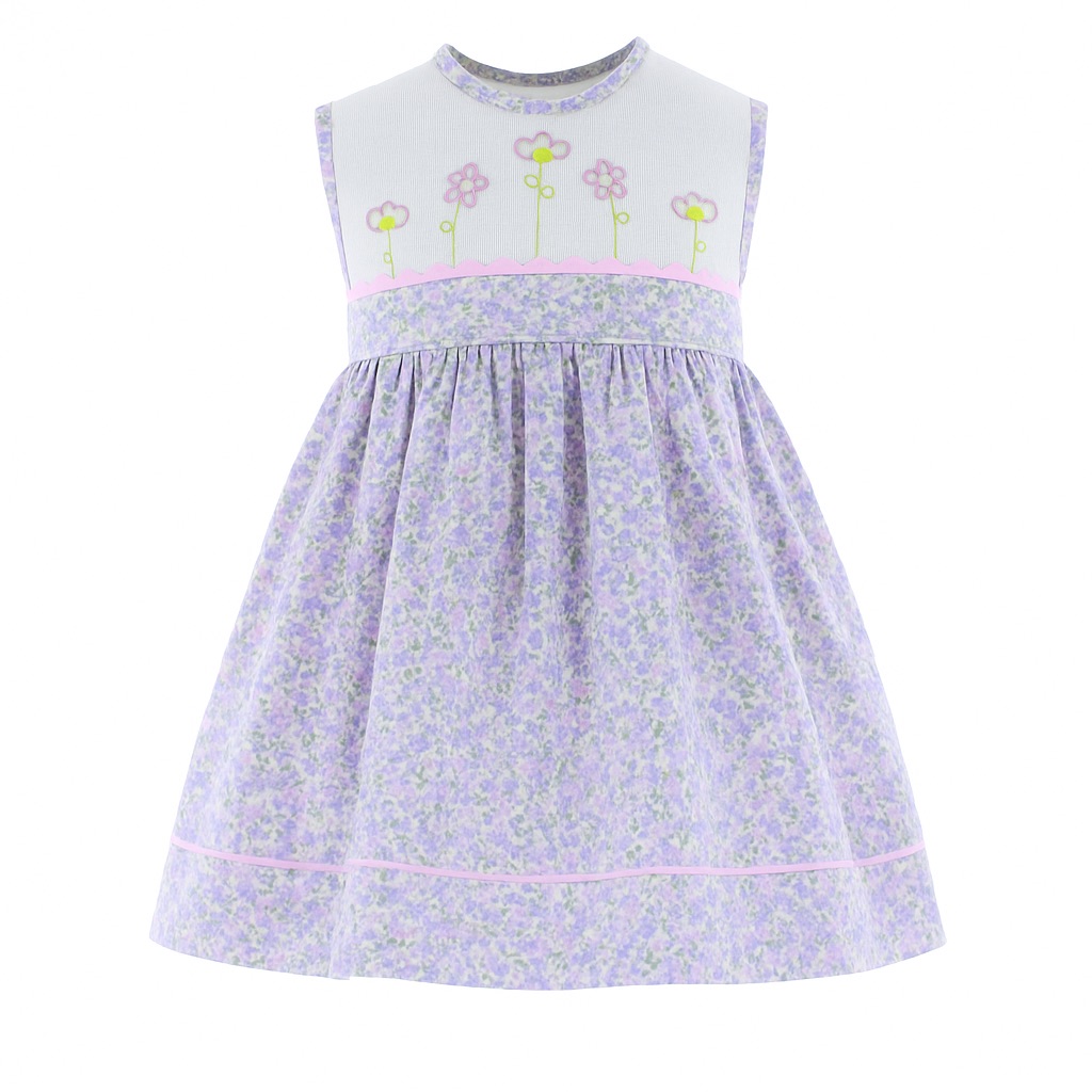 Foto 2 pulgar | Vestido Para Niña Chicos Olé 2837 Morado Flores