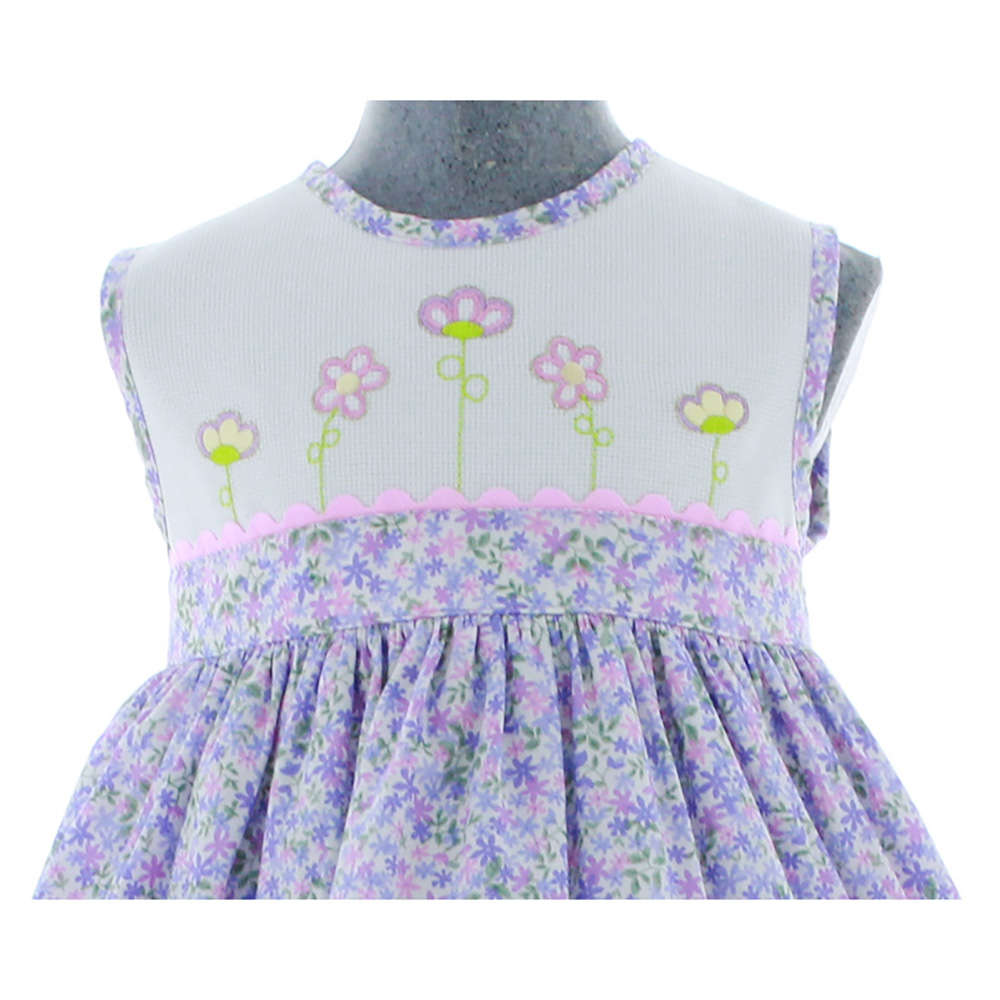 Foto 5 pulgar | Vestido Para Niña Chicos Olé 2837 Morado Flores