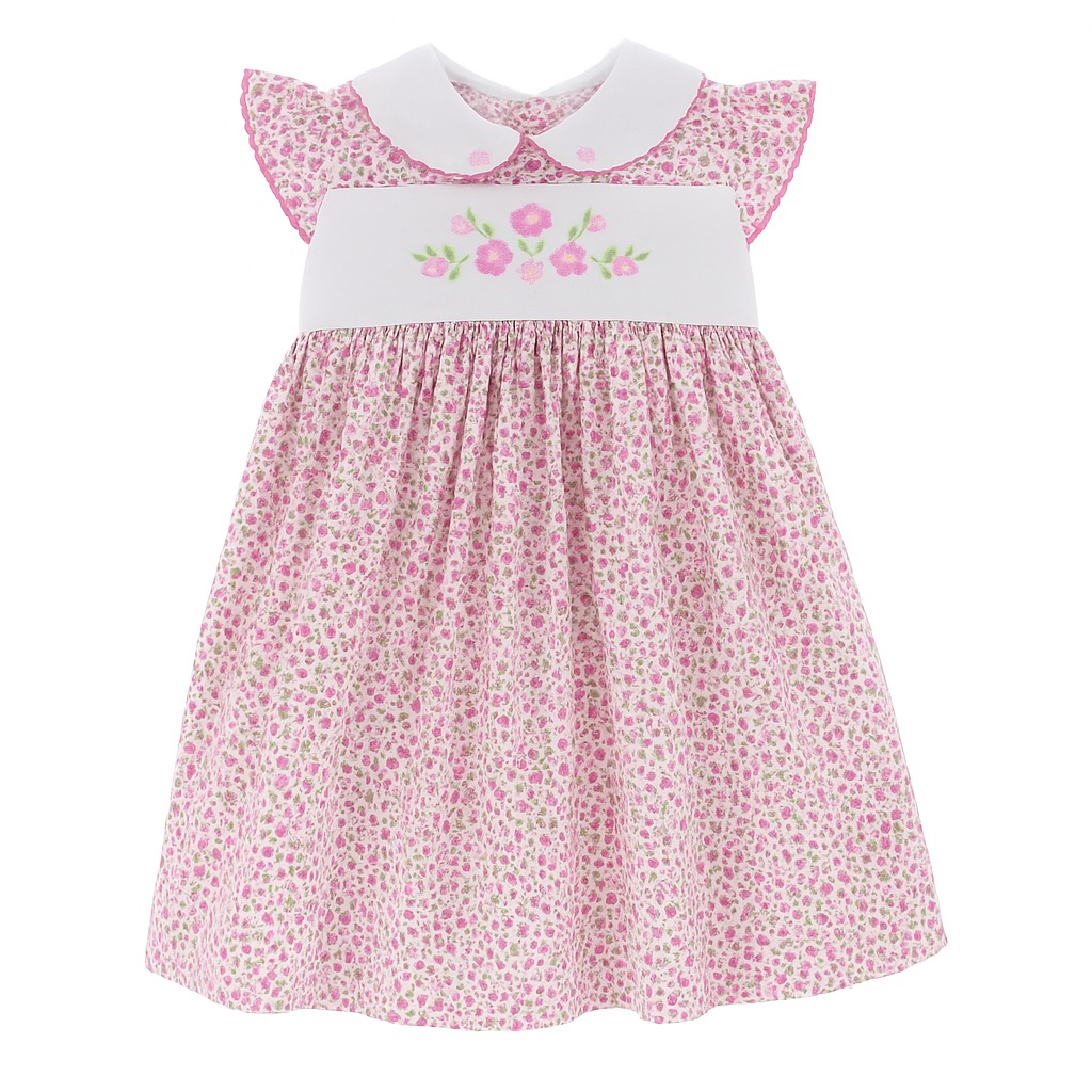 Vestido Para Niña Chicos Olé 2836 Rosa Estampado De Flores