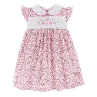Foto 1 | Vestido Para Niña Chicos Olé 2836 Rosa Estampado De Flores