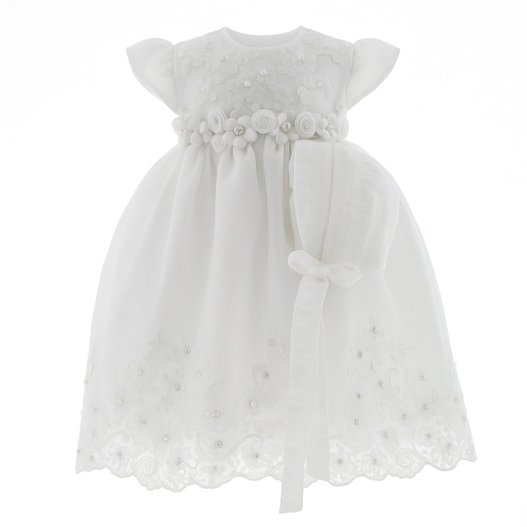 Foto 2 pulgar | Vestido Para Niña Bautizo O Ceremonia Chicos Olé 3259 Blanco Con Pechera