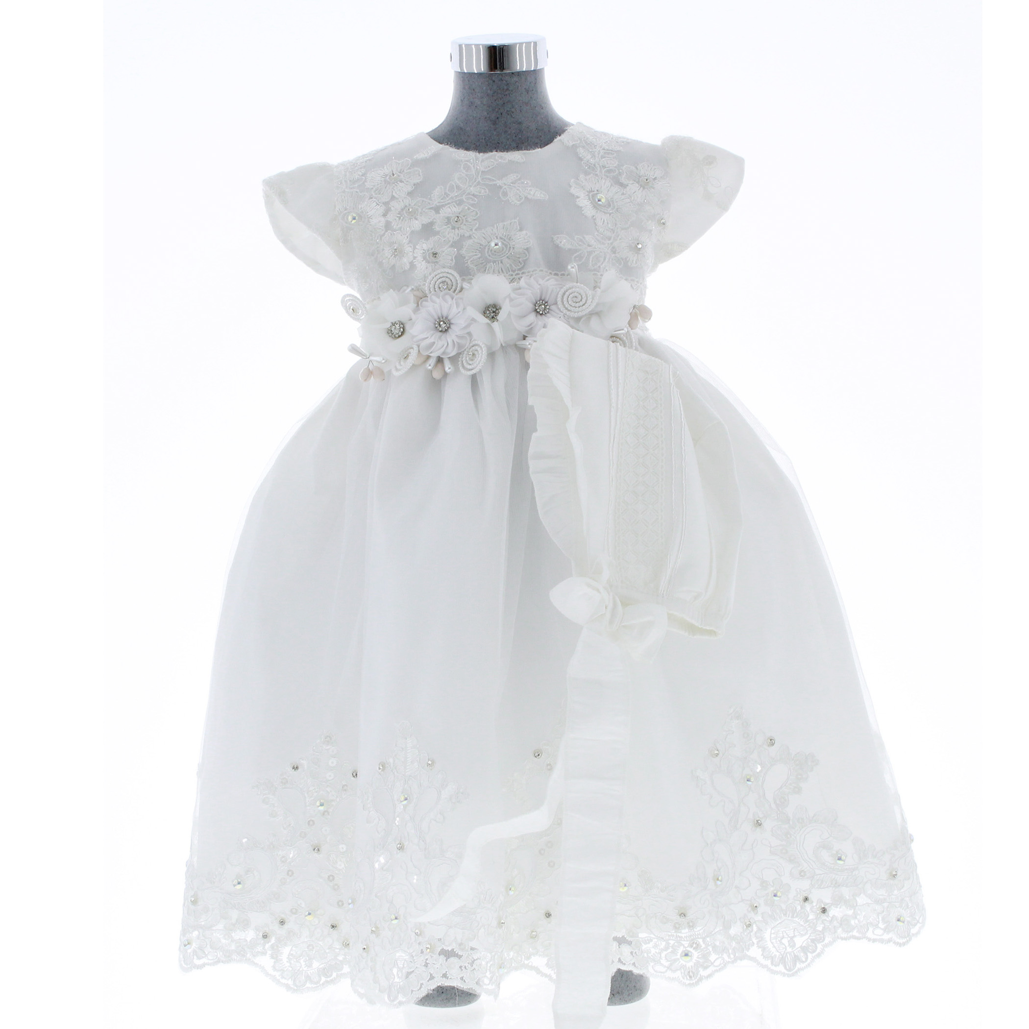 Foto 3 pulgar | Vestido Para Niña Bautizo O Ceremonia Chicos Olé 3259 Blanco Con Pechera