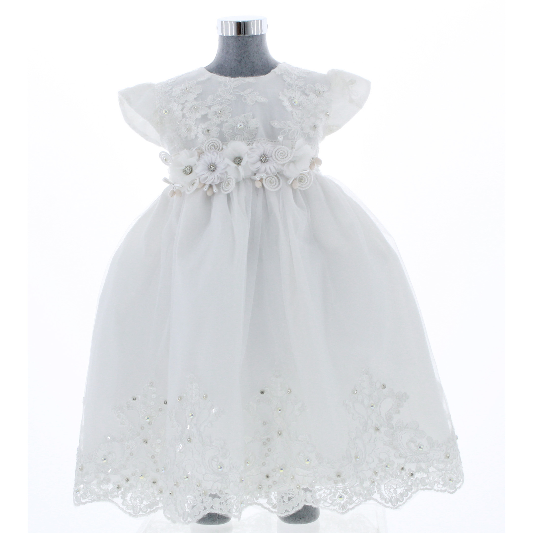 Foto 4 pulgar | Vestido Para Niña Bautizo O Ceremonia Chicos Olé 3259 Blanco Con Pechera
