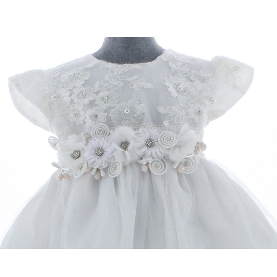 Foto 6 pulgar | Vestido Para Niña Bautizo O Ceremonia Chicos Olé 3259 Blanco Con Pechera