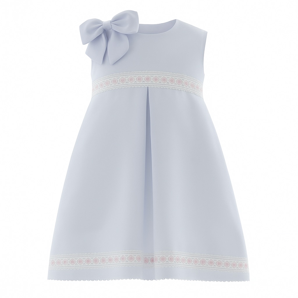 Foto 2 pulgar | Vestido Para Niña Chicos Olé 3478 Blanco Con Moño