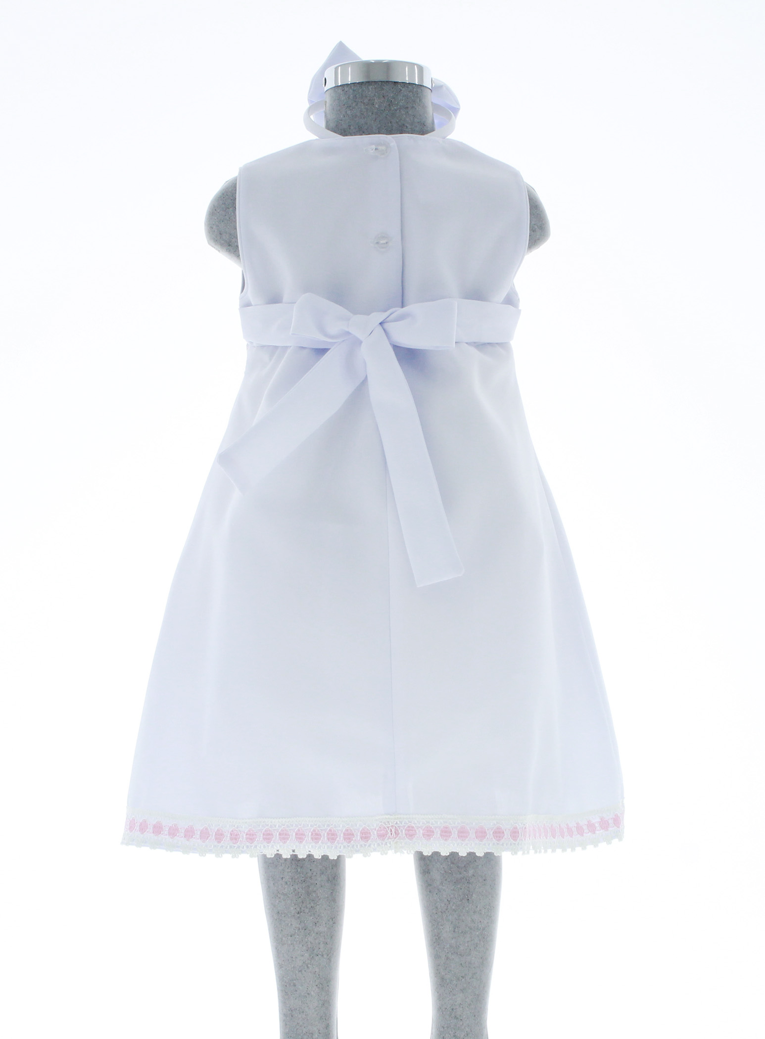 Foto 4 pulgar | Vestido Para Niña Chicos Olé 3478 Blanco Con Moño