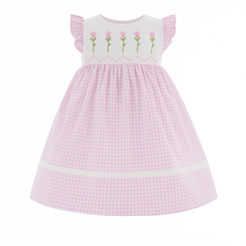 Foto 2 pulgar | Vestido Para Niña Chicos Olé 3477 Rosa Cuadros