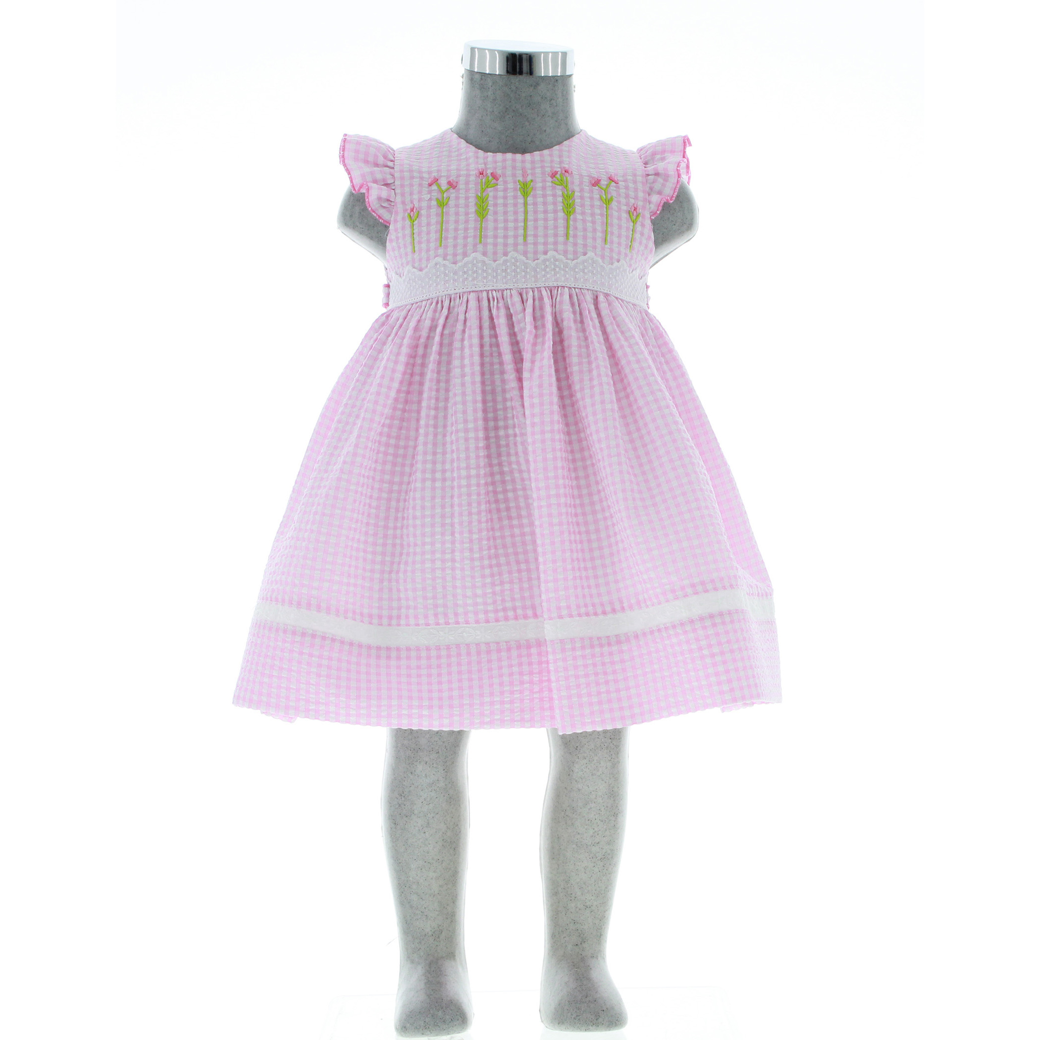 Foto 3 pulgar | Vestido Para Niña Chicos Olé 3477 Rosa Cuadros