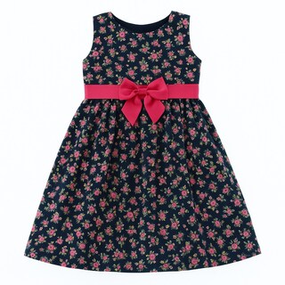 Foto 1 | Vestido Para Niña Chicos Olé 3485 Azul Marino Estampado De Flores