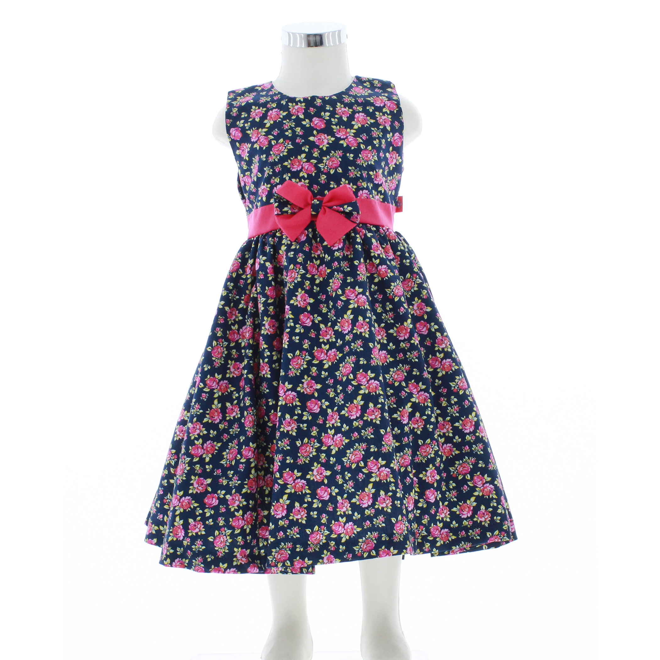Foto 3 pulgar | Vestido Para Niña Chicos Olé 3485 Azul Marino Estampado De Flores