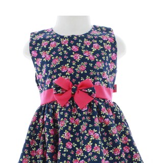Foto 4 | Vestido Para Niña Chicos Olé 3485 Azul Marino Estampado De Flores