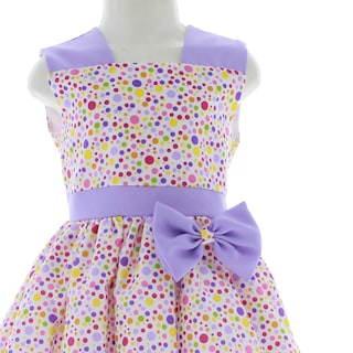 Foto 4 | Vestido Para Niña Chicos Olé 3484 Morado Puntos Multicolor Sin Mangas