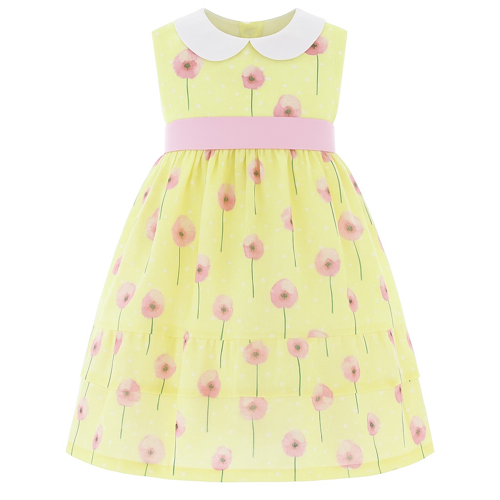 Foto 2 pulgar | Vestido Para Niña Chicos Olé 3529 Amarillo Sin Mangas