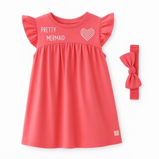 Foto 1 | Vestido Para Niña Chicos Olé 3473 Rosa Coral Con Banda Para Cabello