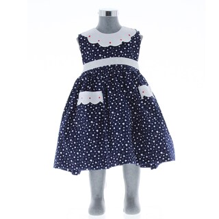 Foto 2 | Vestido Para Niña Chicos Olé 3476 Azul Estampado De Corazones