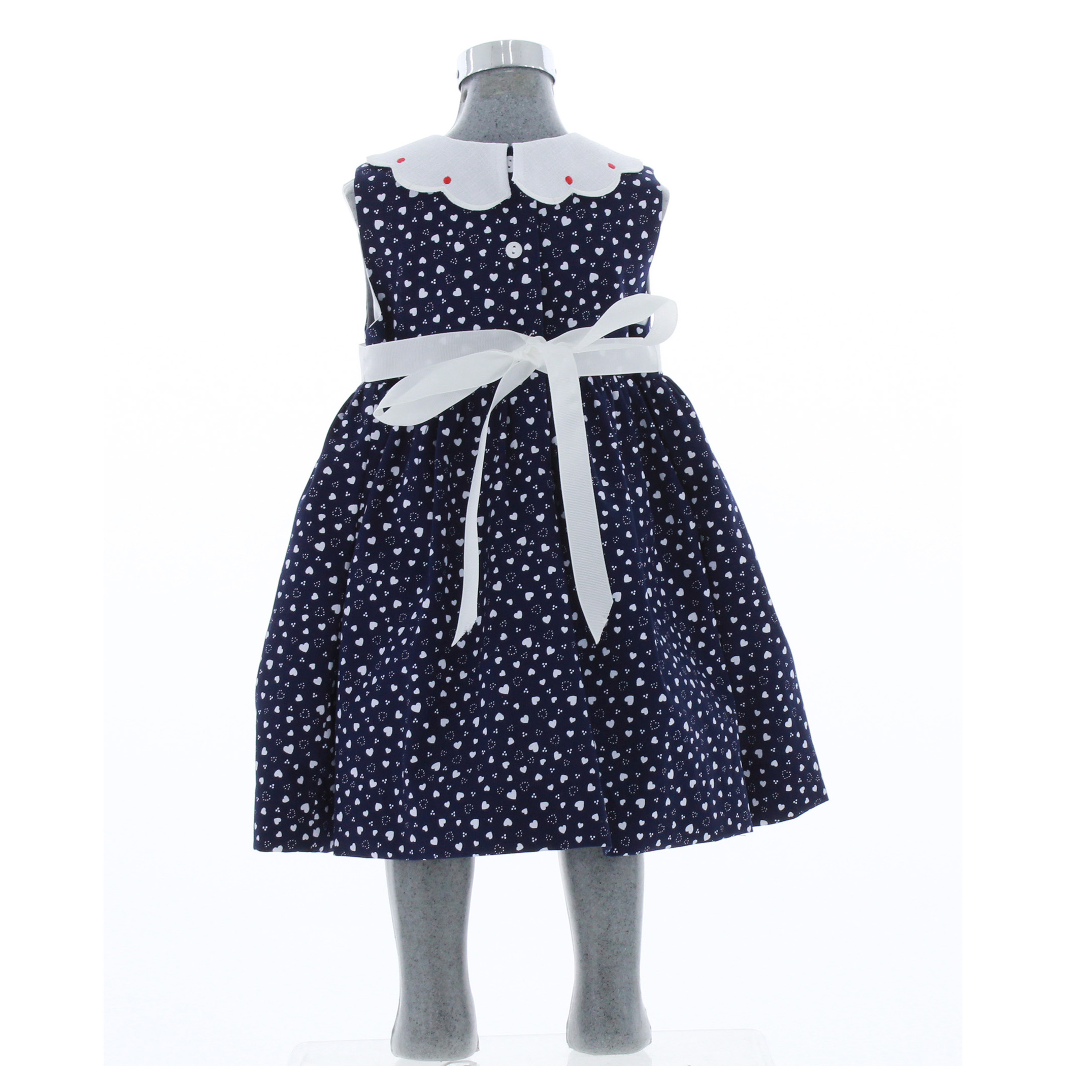 Foto 4 pulgar | Vestido Para Niña Chicos Olé 3476 Azul Estampado De Corazones