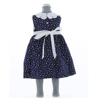 Foto 3 | Vestido Para Niña Chicos Olé 3476 Azul Estampado De Corazones