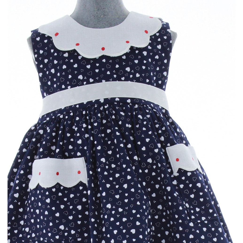 Foto 5 pulgar | Vestido Para Niña Chicos Olé 3476 Azul Estampado De Corazones