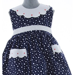 Foto 4 | Vestido Para Niña Chicos Olé 3476 Azul Estampado De Corazones