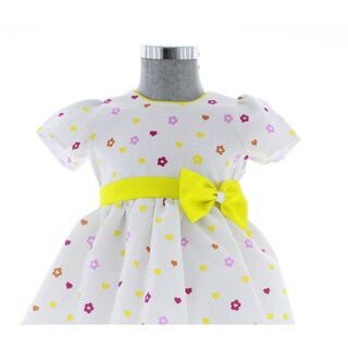 Foto 4 | Vestido Para Niña Chicos Olé 3402 Blanco Estampado De Corazones Y Flores