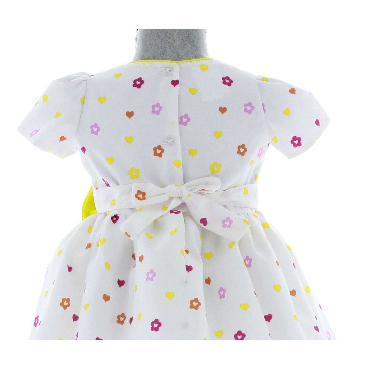 Foto 5 | Vestido Para Niña Chicos Olé 3402 Blanco Estampado De Corazones Y Flores