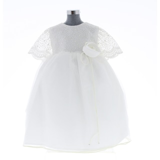 Foto 1 | Vestido Para Niña Bautizo Chicos Olé 3553 Blanco Brillo Elegante