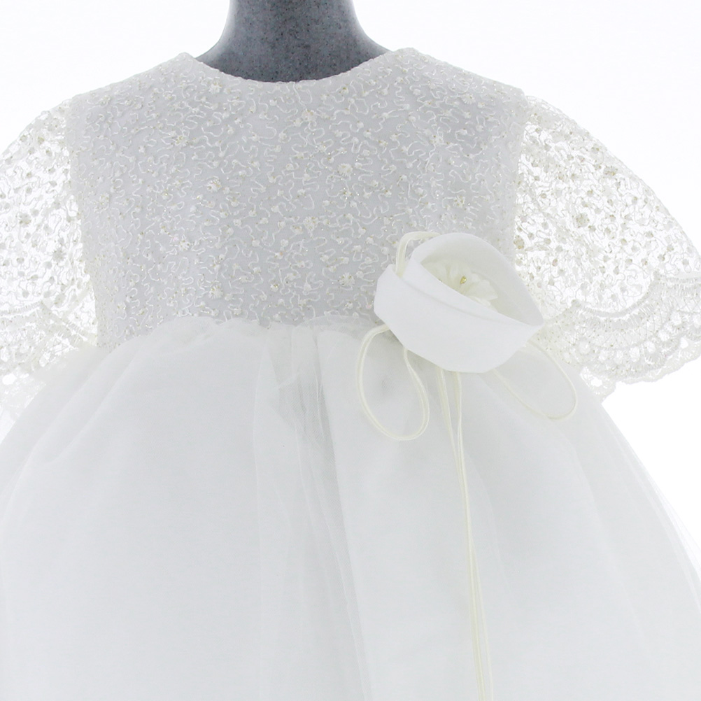 Foto 3 pulgar | Vestido Para Niña Bautizo Chicos Olé 3553 Blanco Brillo Elegante