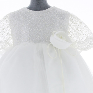 Foto 2 | Vestido Para Niña Bautizo Chicos Olé 3553 Blanco Brillo Elegante