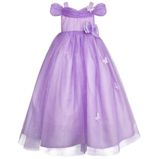 Foto 2 | Vestido Lila De Fiesta Para Niña Con Moño Y Mariposas
