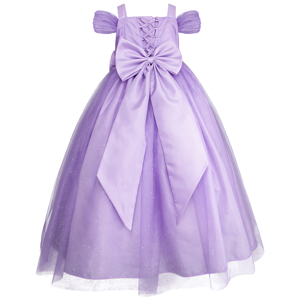 Foto 4 pulgar | Vestido Lila De Fiesta Para Niña Con Moño Y Mariposas
