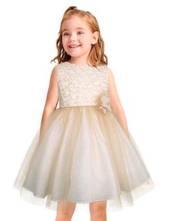 Foto 1 | Vestido Dorado De Fiesta Para Niña Con Moño Grande Gerat