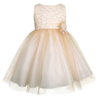 Foto 2 | Vestido Dorado De Fiesta Para Niña Con Moño Grande Gerat