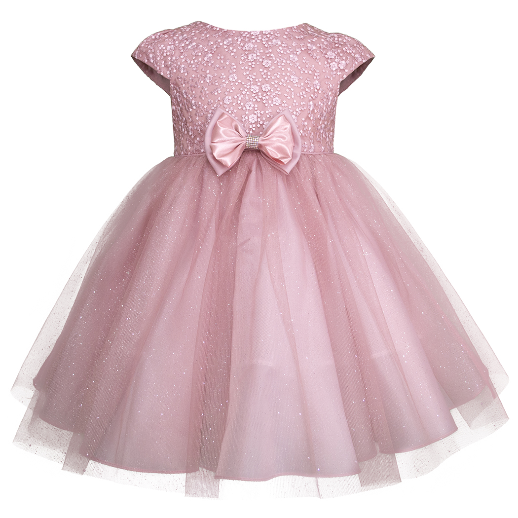 Foto 3 pulgar | Vestido Rosa De Fiesta Para Niña Con Moño Grande Gerat