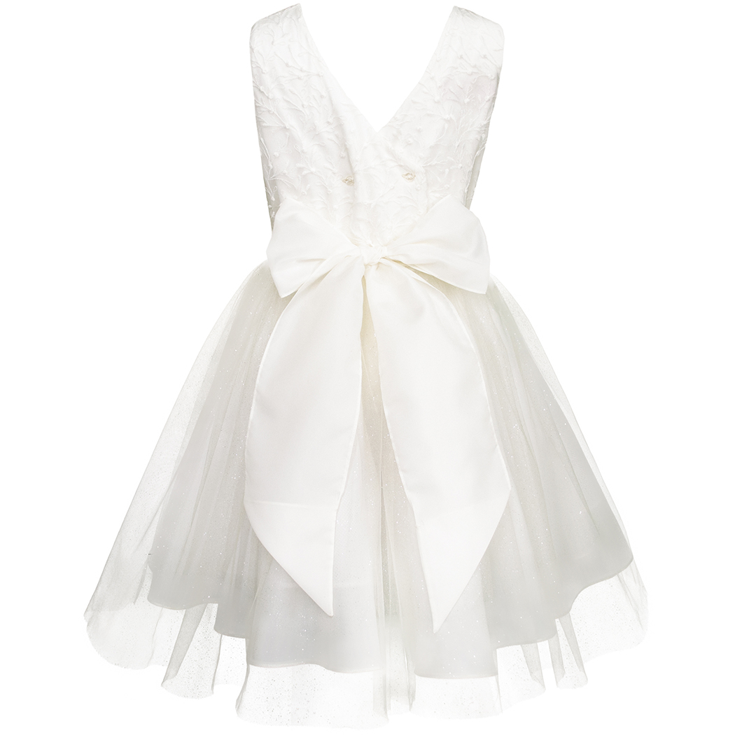 Foto 4 pulgar | Vestido Blanco De Ceremonia A La Rodilla Para Niña Junior Gerat
