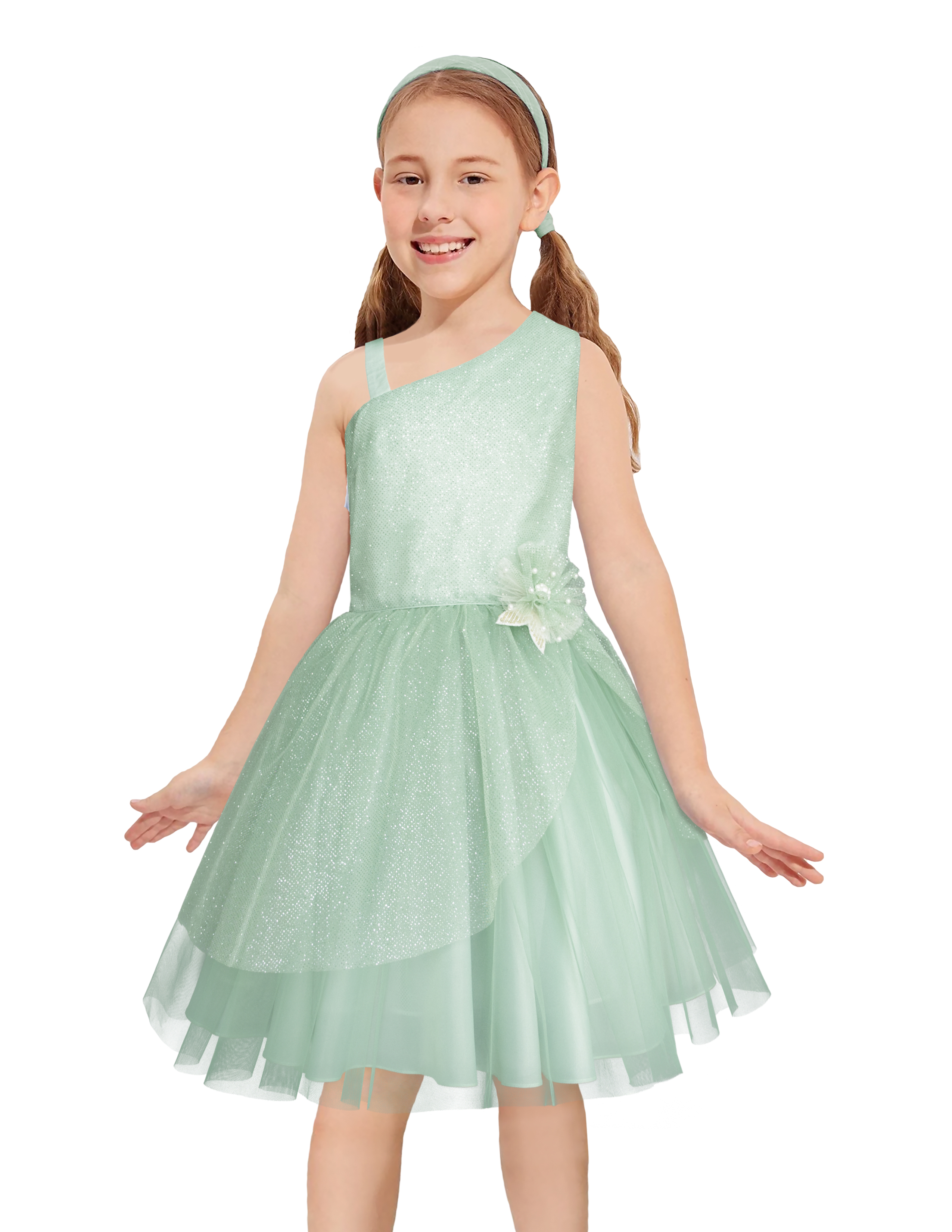 Foto 2 pulgar | Vestido Verde Menta Moderno Para Graduación De Niña Junior Gerat