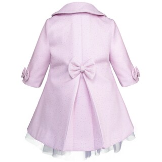 Foto 3 | Conjunto Abrigo Y Vestido De Fiesta Para Bebé Niña Lila Y Rosa