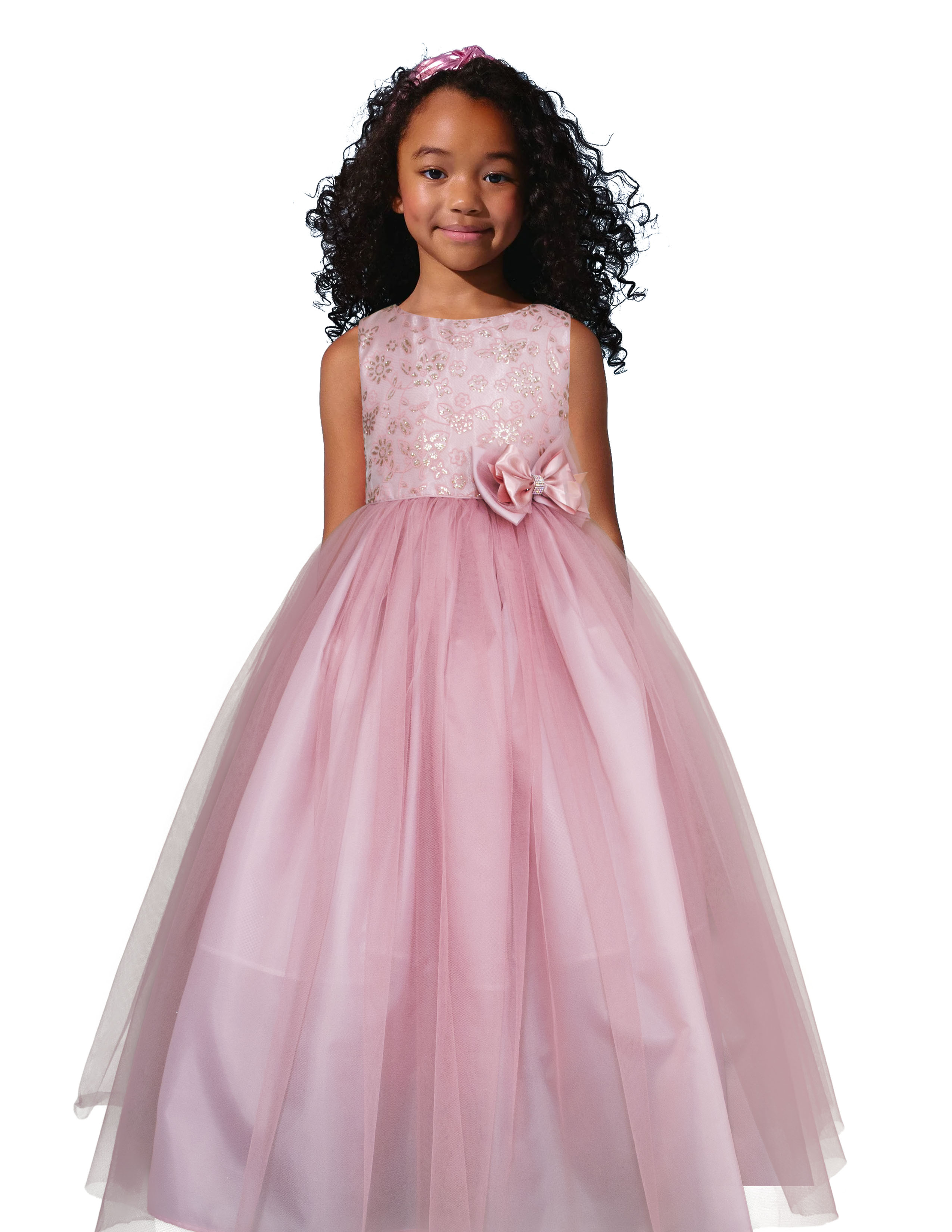 Foto 1 | Vestido Rosa Largo de Fiesta Para Niña Con Moño Gerat