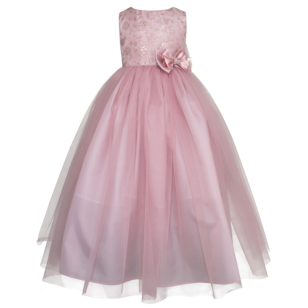 Foto 3 pulgar | Vestido Rosa Largo de Fiesta Para Niña Con Moño Gerat