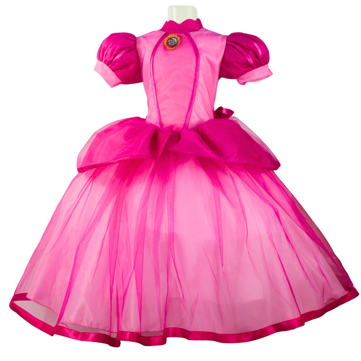 Disfraz Princesa Peach Super Brothers Niña Vestido Rosa