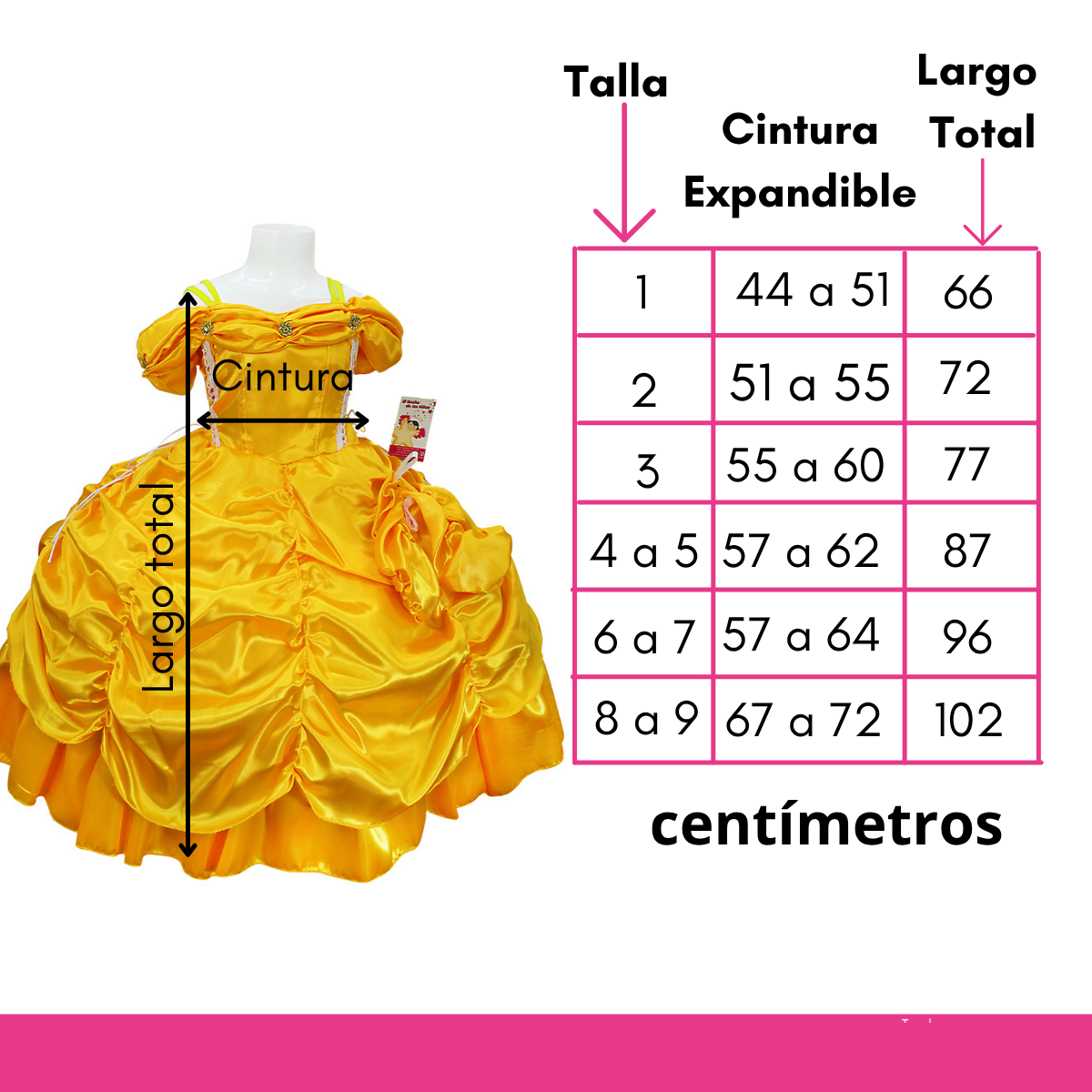 Foto 4 pulgar | Disfraz Bella Y Bestia Amarillo Niña Incluye Vestido Y Guantes