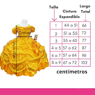 Foto 3 | Disfraz Bella Y Bestia Amarillo Niña Incluye Vestido Y Guantes